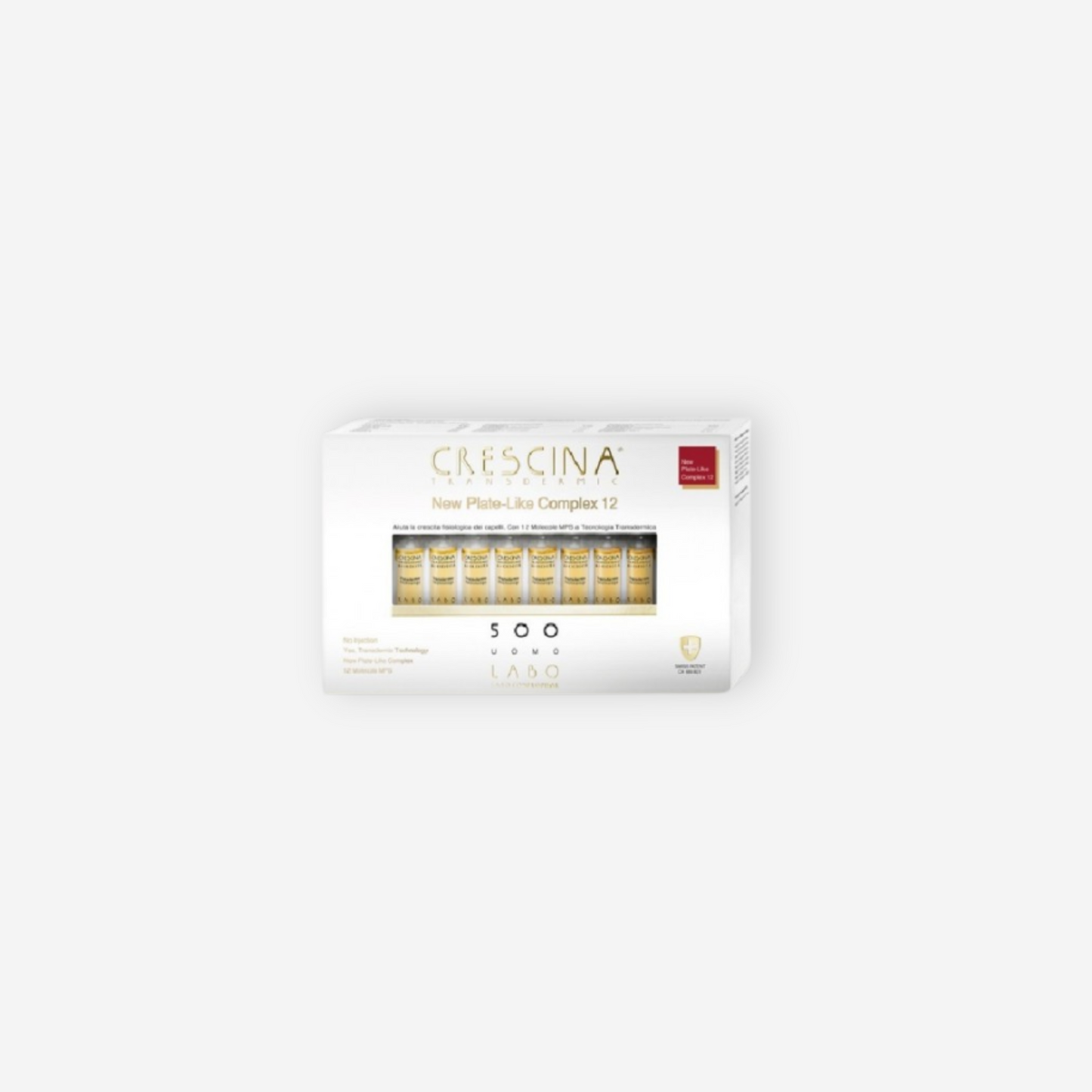 CRESCINA ~ Transdermic New Plate-Like Complex 12 Ri-Crescita Capelli 500 UOMO 20 Fiale